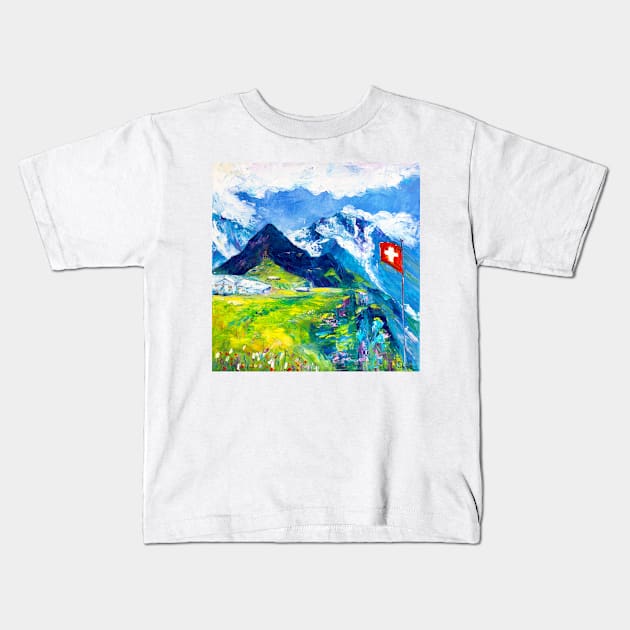 Männlichen. Swiss Alps Kids T-Shirt by NataliaShchip